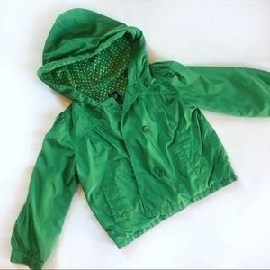 GAP toddler green rain jacket